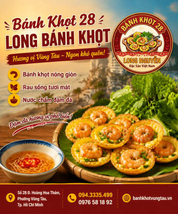 Bánh Khọt 28 - Long Bánh Khọt: Hương Vị Bánh Khọt Vũng Tàu Đậm Đà Khó Quên